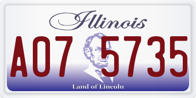 IL license plate A075735