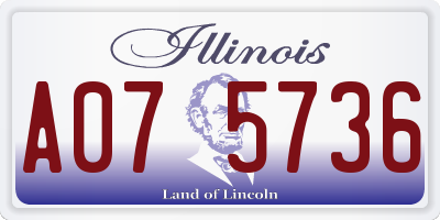 IL license plate A075736