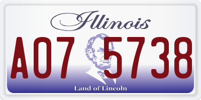IL license plate A075738