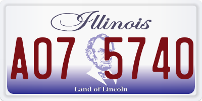 IL license plate A075740