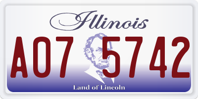 IL license plate A075742