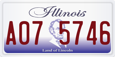IL license plate A075746