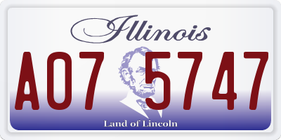 IL license plate A075747