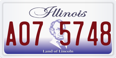 IL license plate A075748