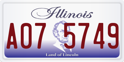 IL license plate A075749