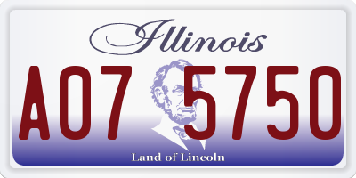 IL license plate A075750