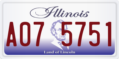 IL license plate A075751