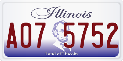 IL license plate A075752