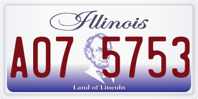 IL license plate A075753