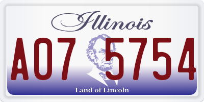 IL license plate A075754