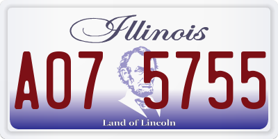 IL license plate A075755
