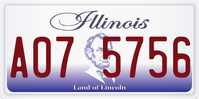 IL license plate A075756