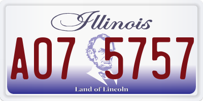 IL license plate A075757