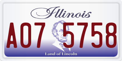 IL license plate A075758