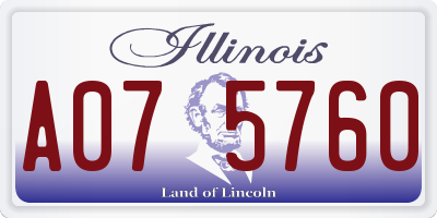 IL license plate A075760