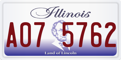 IL license plate A075762