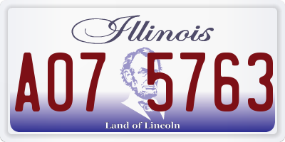 IL license plate A075763