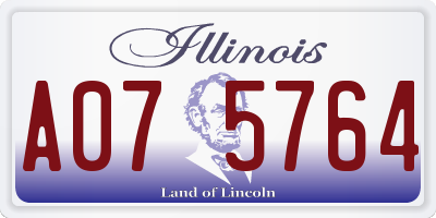 IL license plate A075764