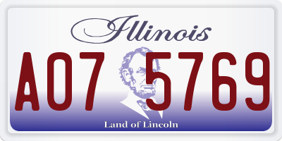 IL license plate A075769