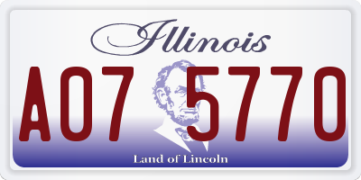 IL license plate A075770