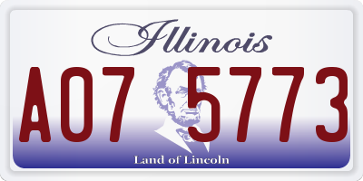 IL license plate A075773