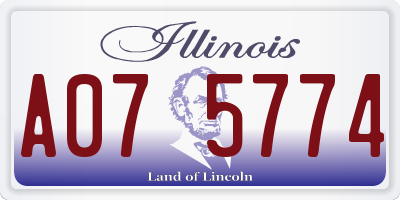 IL license plate A075774