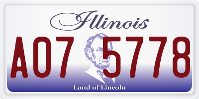 IL license plate A075778