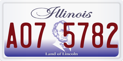 IL license plate A075782