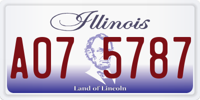 IL license plate A075787