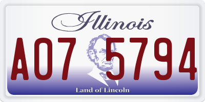 IL license plate A075794