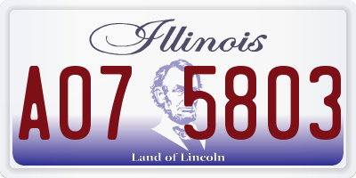 IL license plate A075803