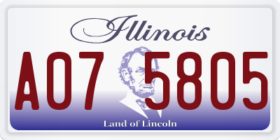 IL license plate A075805