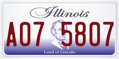 IL license plate A075807
