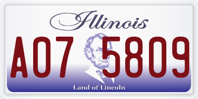 IL license plate A075809