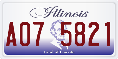 IL license plate A075821