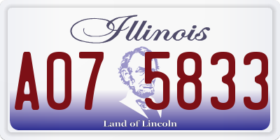 IL license plate A075833