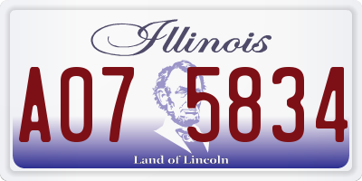 IL license plate A075834