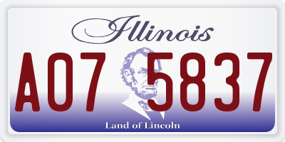 IL license plate A075837
