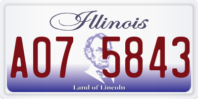 IL license plate A075843