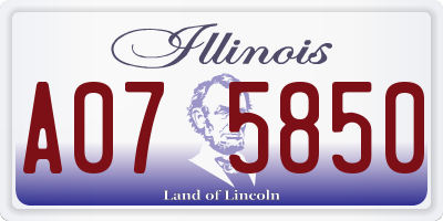 IL license plate A075850