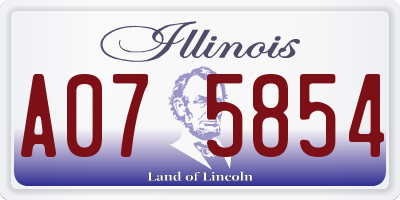 IL license plate A075854