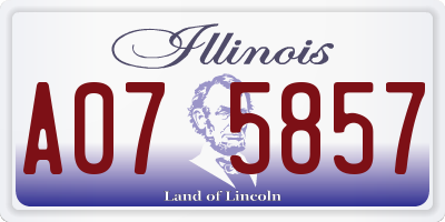 IL license plate A075857