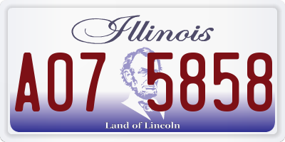 IL license plate A075858