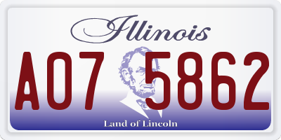 IL license plate A075862