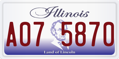 IL license plate A075870
