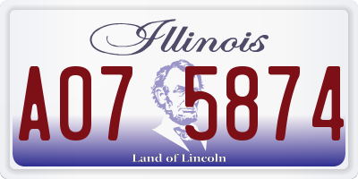 IL license plate A075874