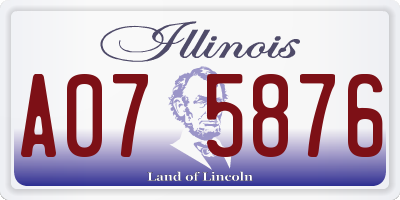 IL license plate A075876