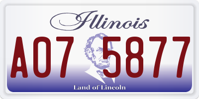 IL license plate A075877