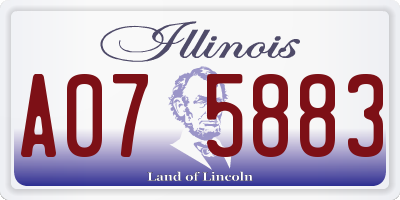 IL license plate A075883