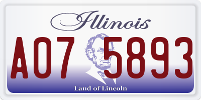 IL license plate A075893